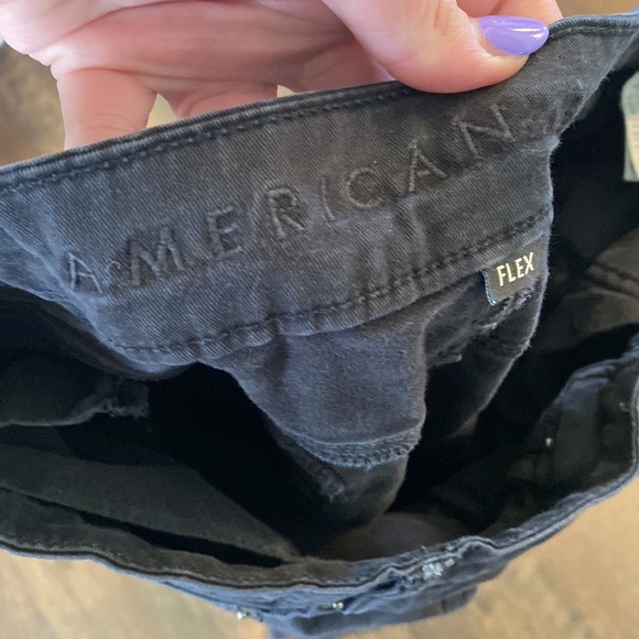 American Eagle Slim Straight Jeans 32 x 32 Distressed GUC Black - Picture 7 of 13